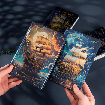 Dream Sail Tvrdi dnevnik s 3D ilustracijom naslovne stranice — Dowling papir, 100 g/m², zaključavajuće vezanje