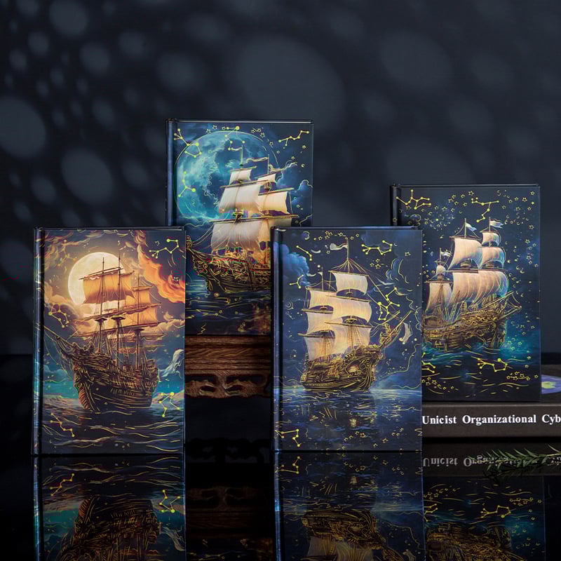 Dream Sail Tvrdi dnevnik s 3D ilustracijom naslovne stranice — Dowling papir, 100 g/m², zaključavajuće vezanje