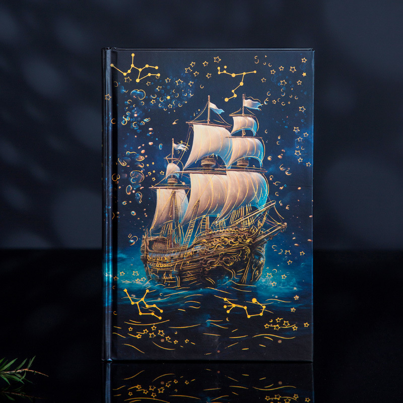 Dream Sail Tvrdi dnevnik s 3D ilustracijom naslovne stranice — Dowling papir, 100 g/m², zaključavajuće vezanje
