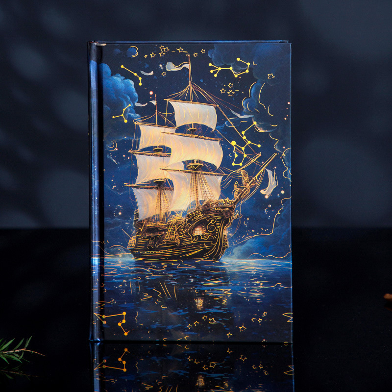Dream Sail Tvrdi dnevnik s 3D ilustracijom naslovne stranice — Dowling papir, 100 g/m², zaključavajuće vezanje