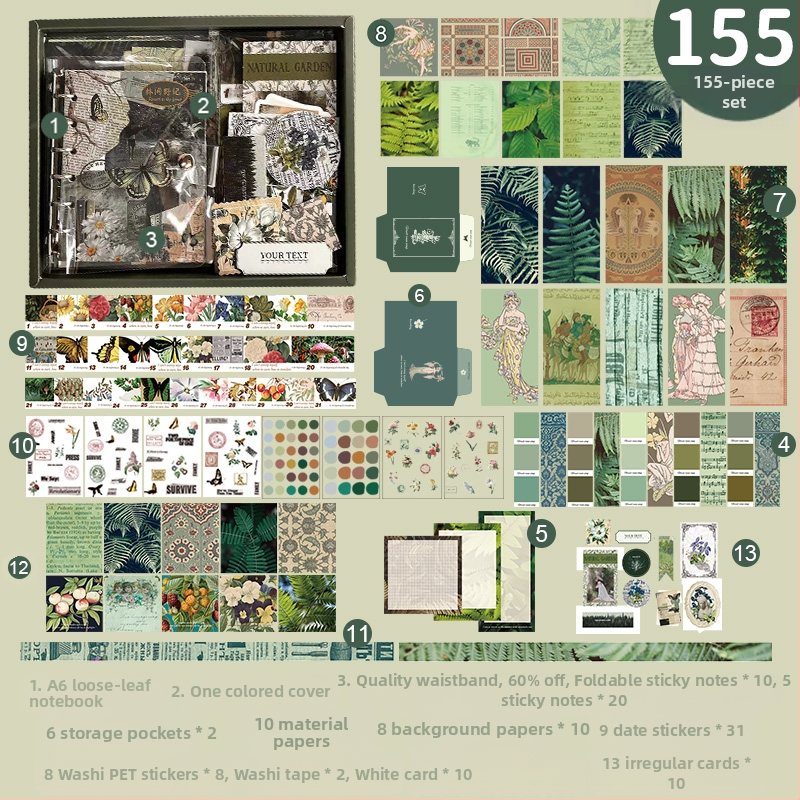 Σετ planner με ρετρό στυλ σε κουτί δώρου για παιδιά – Δώρο γενεθλίων, για εκπαιδευτικά μαθήματα και για τελετές αποφοίτησης