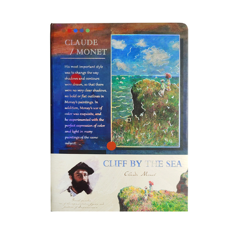 Shimilu bilježnica s tvrdim uvezom, nostalgičnog retro stila, europskog dizajna s ilustracijama Van Gogha i Moneta