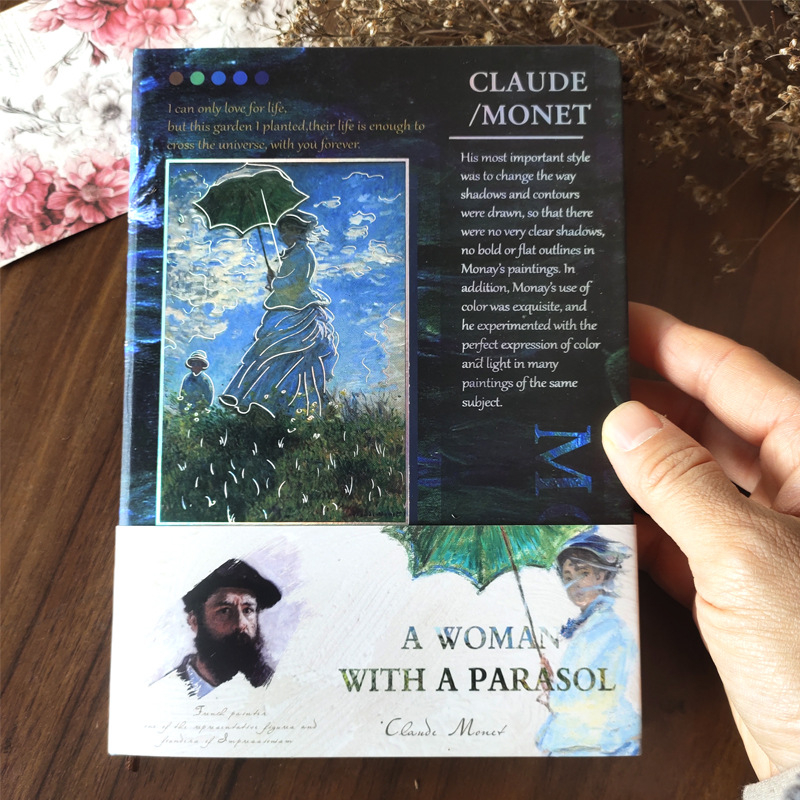 Shimilu bilježnica s tvrdim uvezom, nostalgičnog retro stila, europskog dizajna s ilustracijama Van Gogha i Moneta