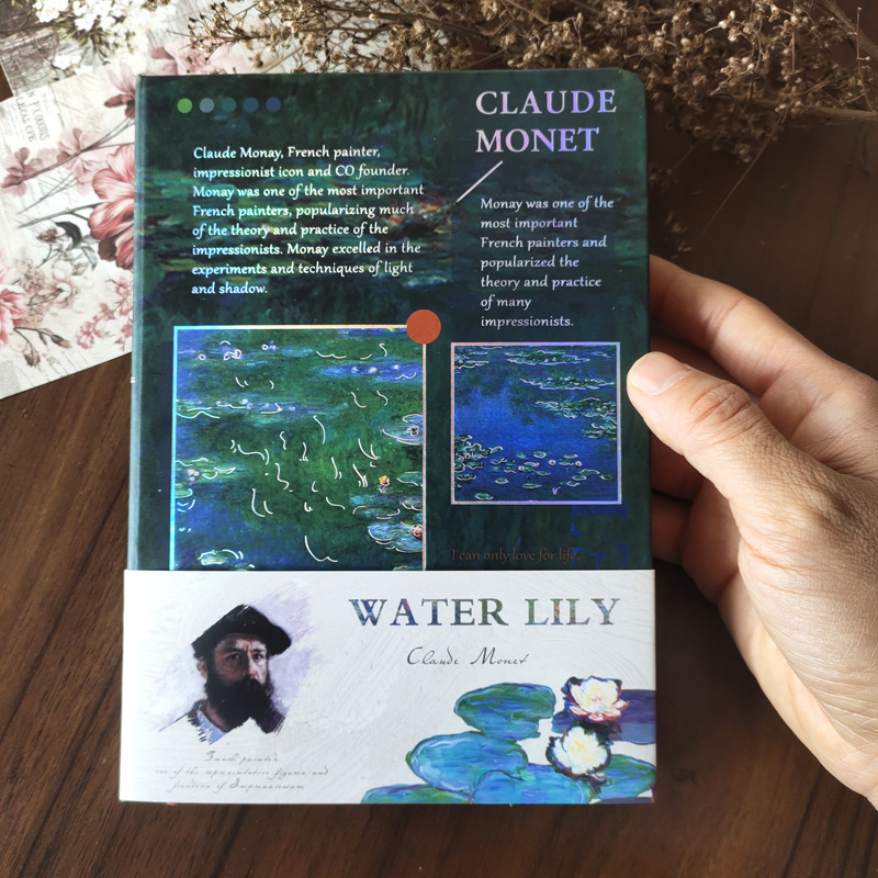 Shimilu bilježnica s tvrdim uvezom, nostalgičnog retro stila, europskog dizajna s ilustracijama Van Gogha i Moneta