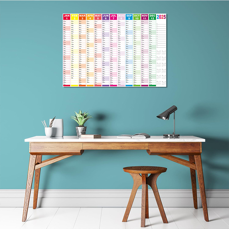 Ημερολόγιο γραφείου 2025, σπειροδεμένο, χαρτί, ιαπωνικό στυλ, εκτύπωση λογότυπου, προσαρμογή με πρότυπα σχεδίου και προεπισκόπηση