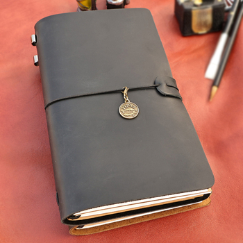 Bilježnica od prave kože, retro Crazy Horse izgled, s razdvojenim listovima, papir 100 g, stil 19864248