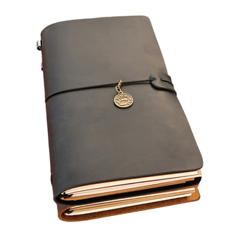 Bilježnica od prave kože, retro Crazy Horse izgled, s razdvojenim listovima, papir 100 g, stil 19864248