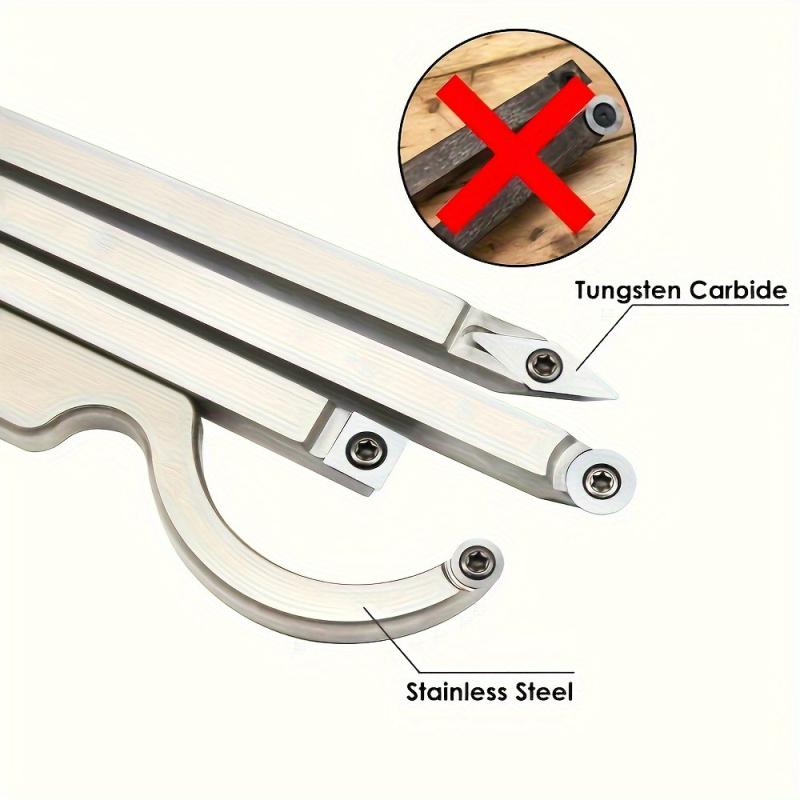 Стругарски инструмент за дърво с карбидна режеща глава, стоманена пръчка и алуминиева дръжка