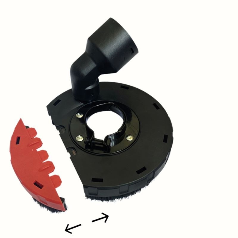 Прахозащитен кожух за ъглошлайф със сменяем въртящ се ъглов свързвач, пластмаса