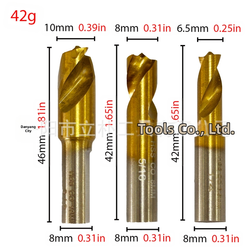 Liberty Дриль бит за точково заваряване с титаново покритие върху високоскоростна стомана, с прав штифт, съдържа кобалт – за премахване на заваръчни точки по автомобилна ламарина