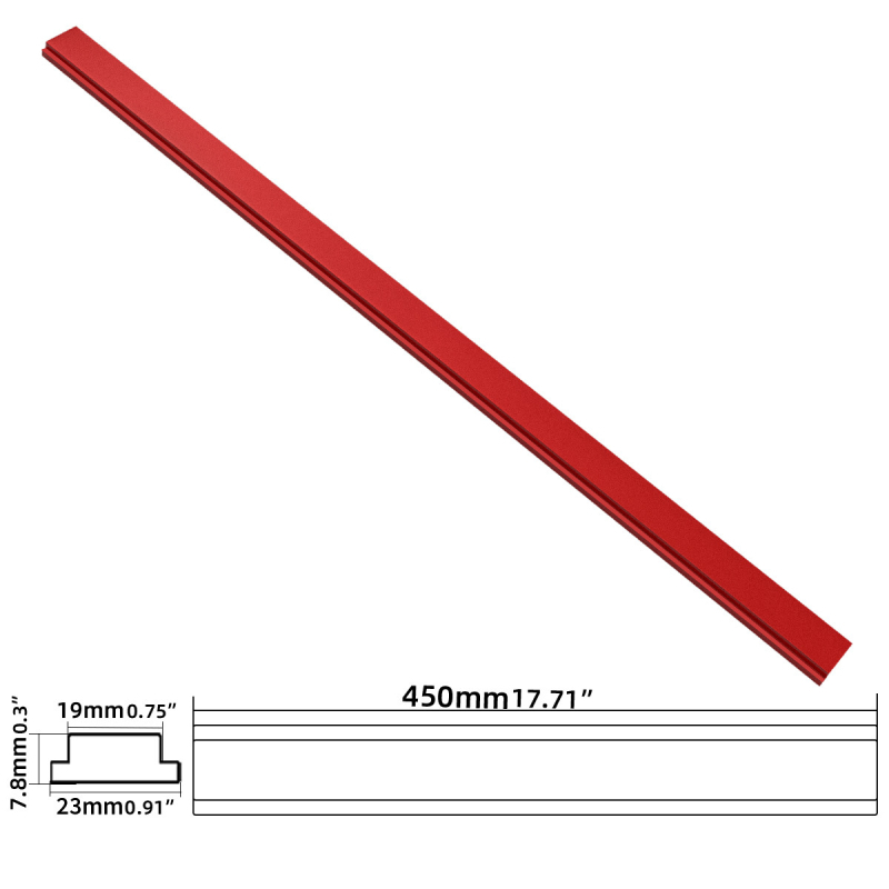Алуминиев сплав Т-слотов водач за дърводелство – универсален жлеб 30/45, комплект 1 бр., за работна маса, домашна употреба
