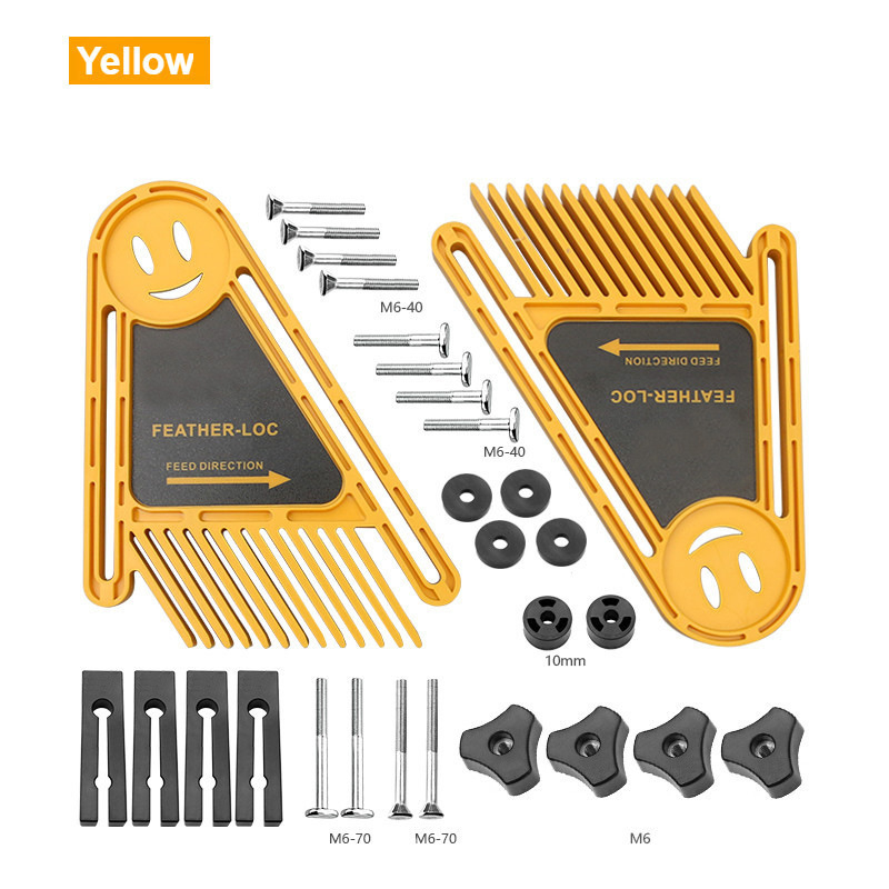 Дървообработващо защитно устройство с удължен featherboard и наклонено повдигане – подходящо за масов трион, циркуляр и лентов трион; комплект от 40 части, разглобяем инструмент за домашна употреба