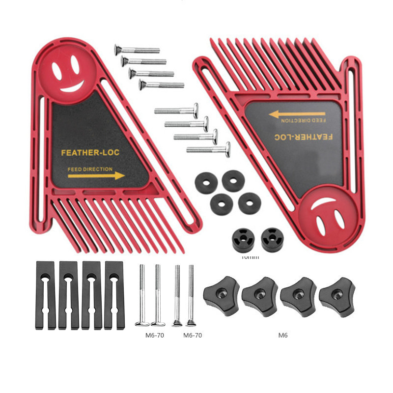 Дървообработващо защитно устройство с удължен featherboard и наклонено повдигане – подходящо за масов трион, циркуляр и лентов трион; комплект от 40 части, разглобяем инструмент за домашна употреба