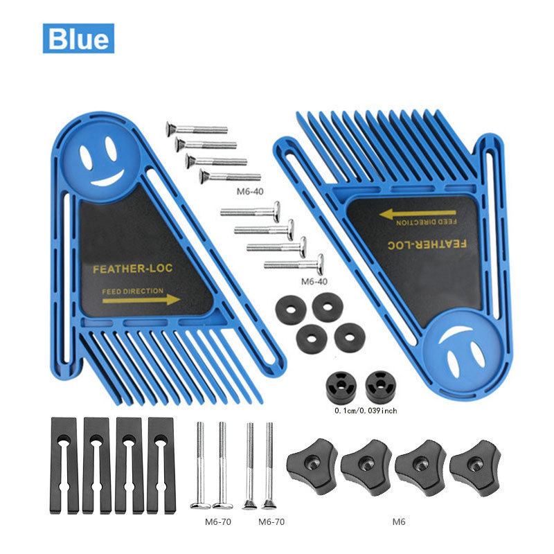 Дървообработващо защитно устройство с удължен featherboard и наклонено повдигане – подходящо за масов трион, циркуляр и лентов трион; комплект от 40 части, разглобяем инструмент за домашна употреба