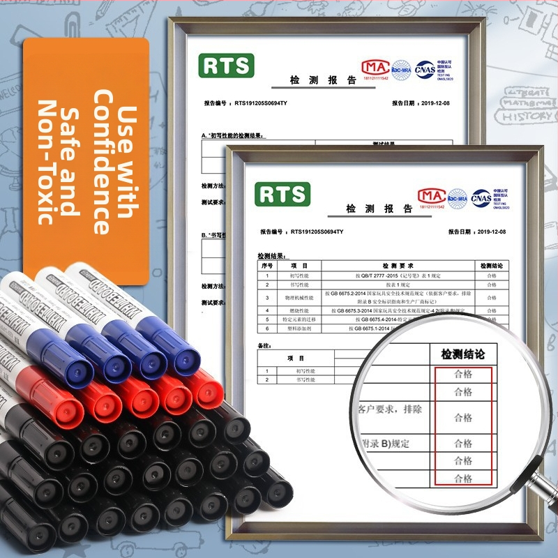 Go Grass LC002S изтриваем маркер за бяла дъска – водно-базиран, пакет 10 бр., пластмасов корпус, опакован в кутия
