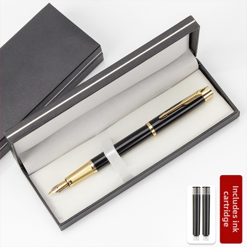 KD209 rašiklio rinkinys, metalinis korpusas, iridžio galiukas, rašalo kasetės sistema, spausdintas logotipas