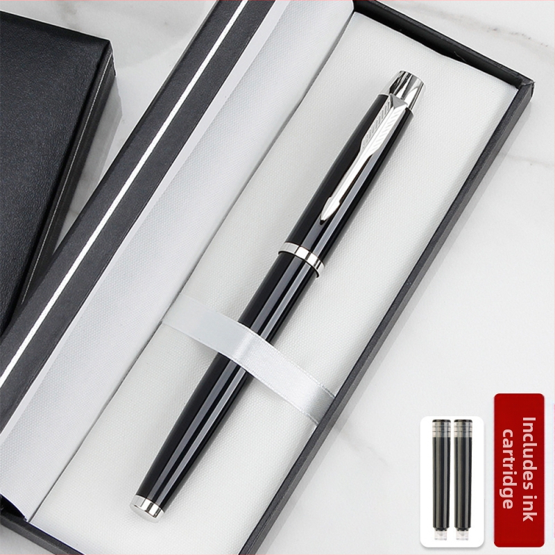 KD209 rašiklio rinkinys, metalinis korpusas, iridžio galiukas, rašalo kasetės sistema, spausdintas logotipas