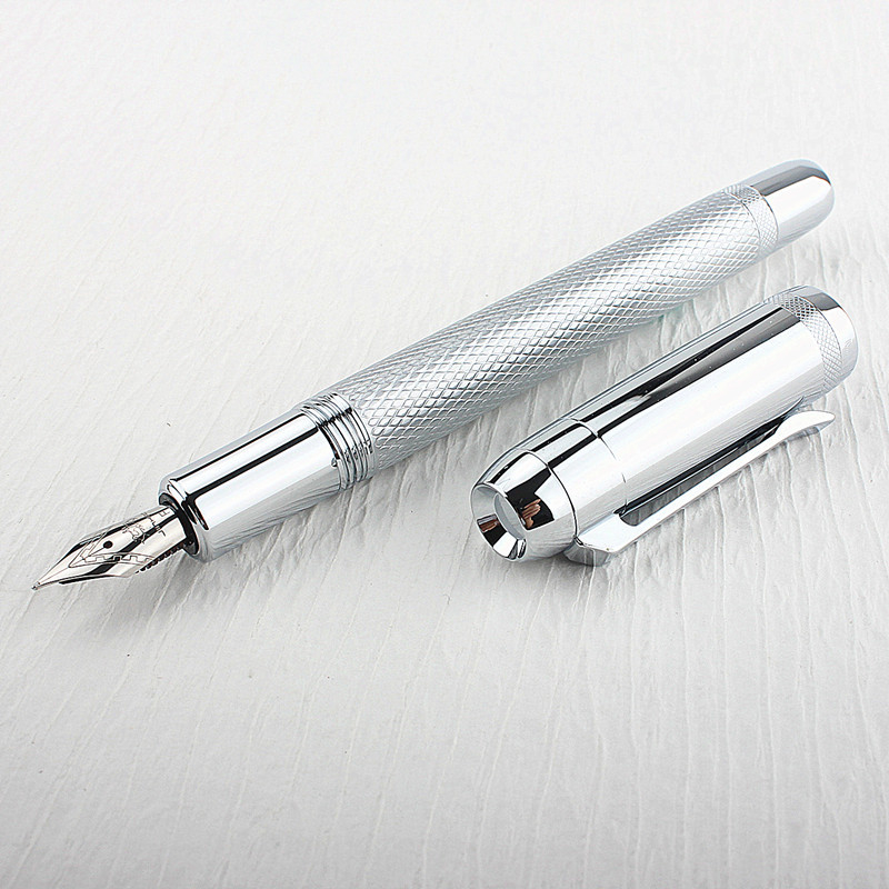 Jinhao 92 Metalinis parašų rašiklis, Nerūdijančio plieno nib, Be anglies tintos