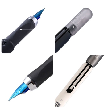 Fontaninis rašiklis su kartridžo įdėklu, EF nib, iridijos galas, magnetinis dangtelis, Space Storage Warehouse modelis