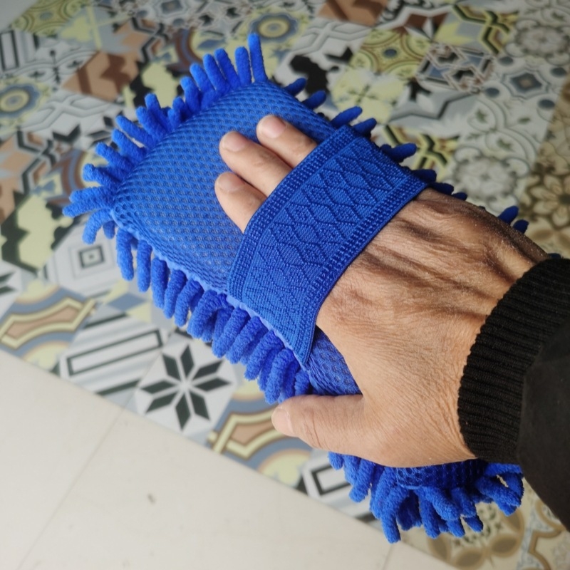 Mikrofibēras chenille automašīnu mazgāšanas sūklis, veids – kokvilnas mazgāšanas sūklis automašīnām, apstrāde un pielāgošana pieejama