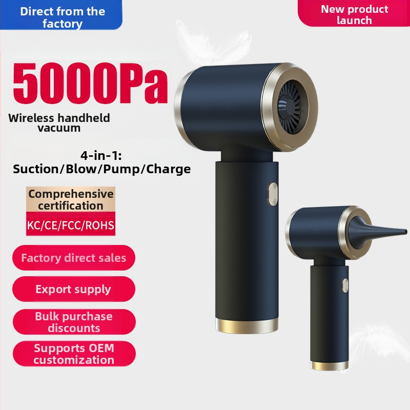 Ръчен безжичен вакуум за автомобил с двойна функция засмукване и духане, 120W, ≤36V, вградена батерия 3000–4000 mAh, шум 46–70 dB
