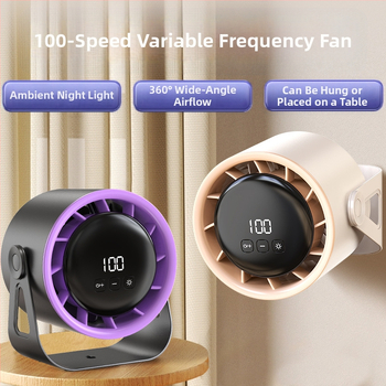 Ανεμιστήρας με σφιγκτήρα χωρίς λεπίδες, με κινητήρα χωρίς ψήκτρες, ενσωματωμένη μπαταρία λιθίου 2000–4000 mAh, έλεγχος ανέμου με 100 ταχύτητες, θύρα USB