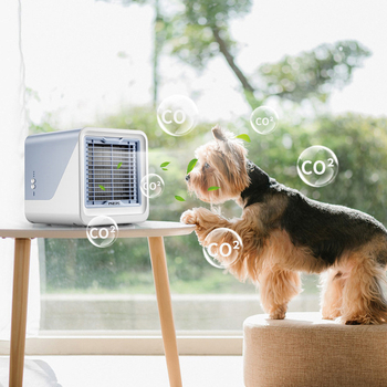 Mini USB oro aušintuvas su 500 ml vandens talpa, 3 greičiai, 5V/8W brushless variklis, triukšmas 45–50 dB