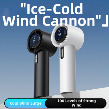 Rankinis USB ventiliatorius be mentelių, 5 greičiai, įmontuota baterija 2000–4000 mAh, tylus <36 dB