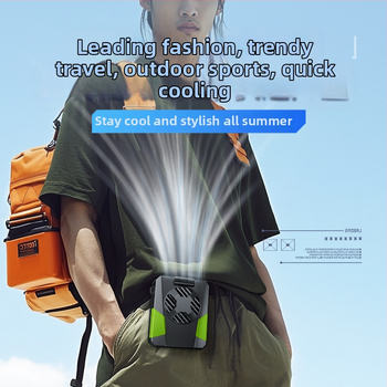 Juosmens ventiliatorius sportui, USB maitinimas, 3 greičiai, triukšmas 36–45 dB, 5V 3W, įmontuota baterija 2000–4000 mAh