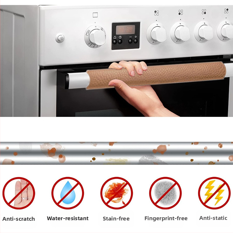 Защитно покритие за дръжка на хладилник; Материал: PU + велкро плат; Основен компонент на тъканта: PU (50%); Подкомпонент на тъканта: полиестер (50%); Стил: Нордически