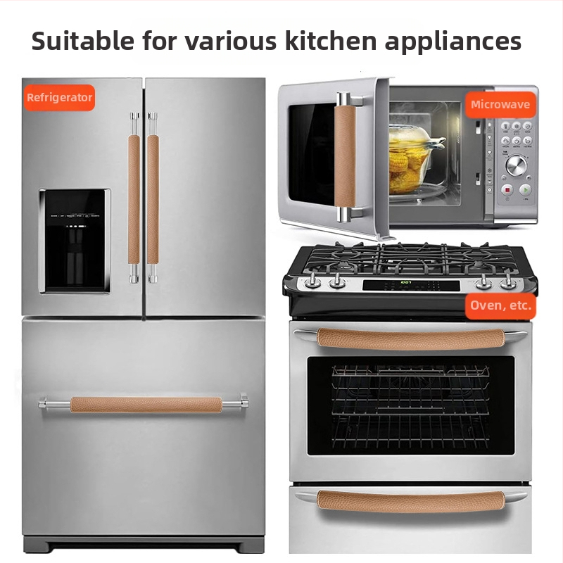 Защитно покритие за дръжка на хладилник; Материал: PU + велкро плат; Основен компонент на тъканта: PU (50%); Подкомпонент на тъканта: полиестер (50%); Стил: Нордически