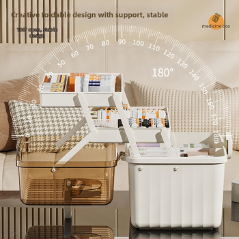 Ντουλάπι φαρμάκων, 12 διαμερίσματα, πλαστικό, φορητό, με δυνατότητα λογότυπου