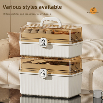 Ντουλάπι φαρμάκων, 12 διαμερίσματα, πλαστικό, φορητό, με δυνατότητα λογότυπου