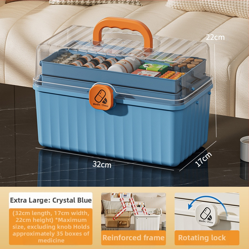 Ντουλάπι φαρμάκων, 12 διαμερίσματα, πλαστικό, φορητό, με δυνατότητα λογότυπου