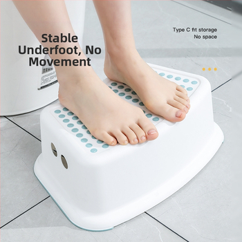 Πλαστικό παιδικό σκαμνάκι τουαλέτας για μπάνιο, χαμηλό προφίλ, αντιολισθητικό, μοντέρνο απλό στυλ