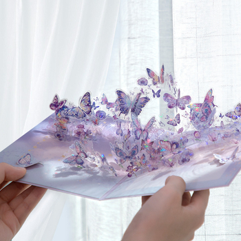 Картичка за Деня на учителя, 3D поп-ъп, ръчна изработка от картон, стил прост и модерен