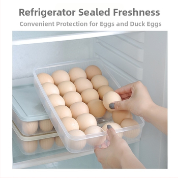 KUCOCO кутия за съхранение на пелмени, многоетажна конструкция, подходяща за пелмени и яйца, за хладилник и фризер, PP материал