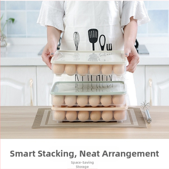 KUCOCO кутия за съхранение на пелмени, многоетажна конструкция, подходяща за пелмени и яйца, за хладилник и фризер, PP материал