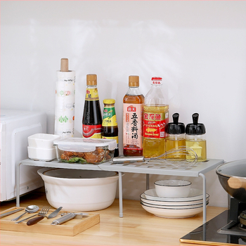 Virtuvės sulankstomas laikiklis spintelėms ir indams — plastikinis daugiafunkcinis organizatorius prieskonėms