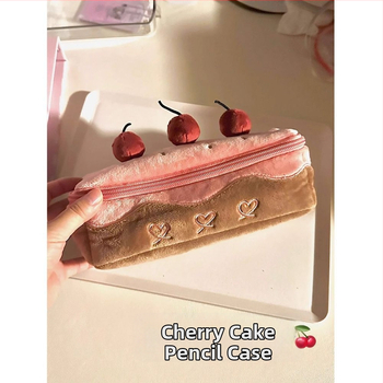 Νεσεσέρ μολυβιών με σχέδιο κερασιού-τούρτας, unisex, πολυεστέρας, κορεατικού στιλ