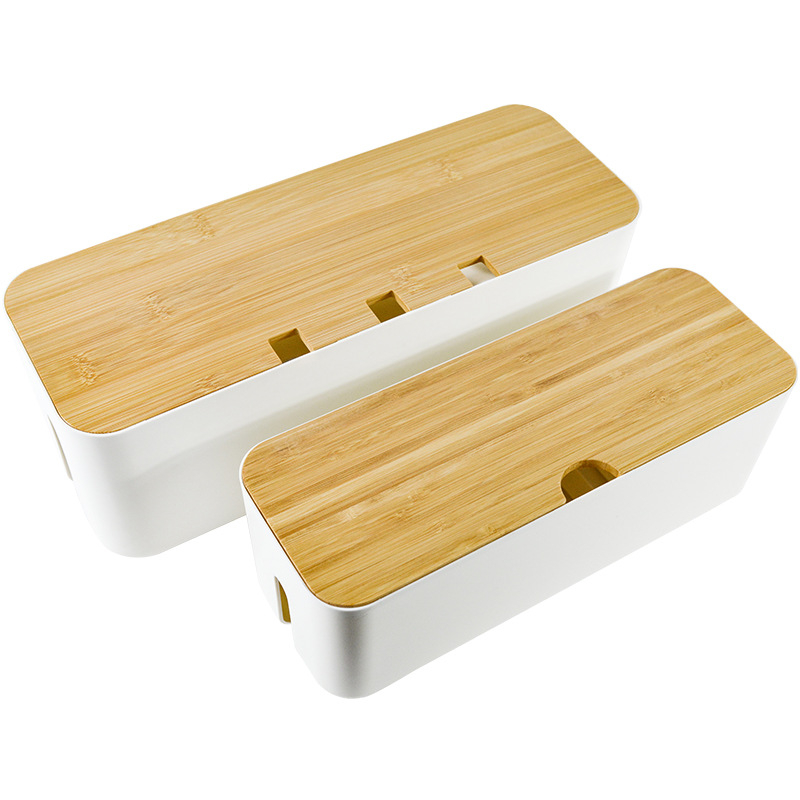 Kabelski organizator za stolni rad (ABS + bambus, japanski stil, kapacitet 1L)