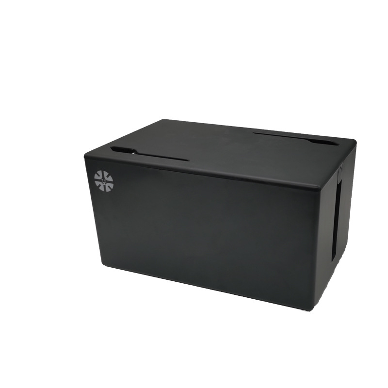Cutie de stocare cabluri model P1 – plastic de inginerie, 18 L, capac, imprimare logo disponibilă, pentru birou