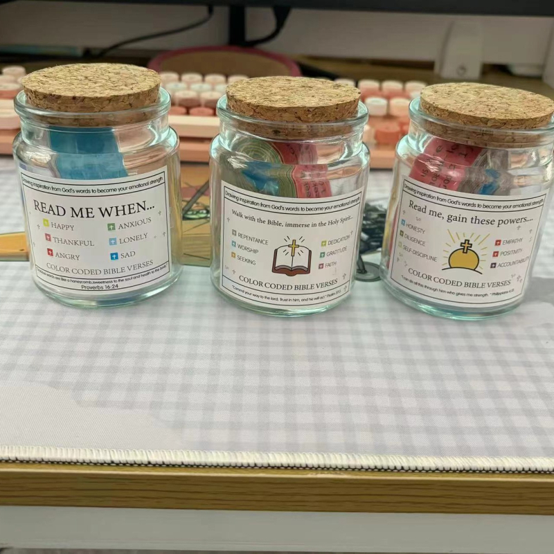 Γυάλινο δοχείο προσευχής με 90 στίχους της Βίβλου, κατάλληλο για δώρο, Διαθέσιμη εκτύπωση λογοτύπου, Προέλευση: Xuzhou