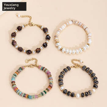 Narukvica od prirodnog tirkiza, boemski retro stil, ručno nizana, za žene