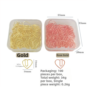 Mini širdies formos popieriaus klipsas – metalinis biuro aksesuaras, dėžutėje pakuotė (Prekės ženklas: Exhibition Giant; Medžiaga: Metalas; Pakuotė: Dėžutė; Modelis: Mini Love Paper Clip)