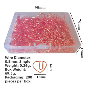 Mini širdies formos popieriaus klipsas – metalinis biuro aksesuaras, dėžutėje pakuotė (Prekės ženklas: Exhibition Giant; Medžiaga: Metalas; Pakuotė: Dėžutė; Modelis: Mini Love Paper Clip)