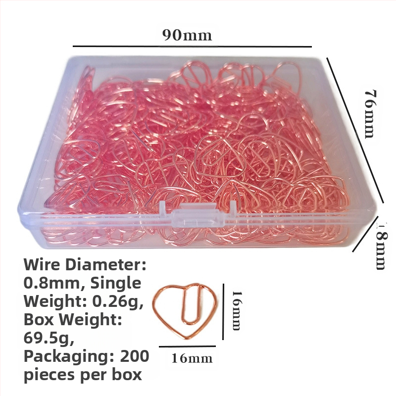 Mini širdies formos popieriaus klipsas – metalinis biuro aksesuaras, dėžutėje pakuotė (Prekės ženklas: Exhibition Giant; Medžiaga: Metalas; Pakuotė: Dėžutė; Modelis: Mini Love Paper Clip)