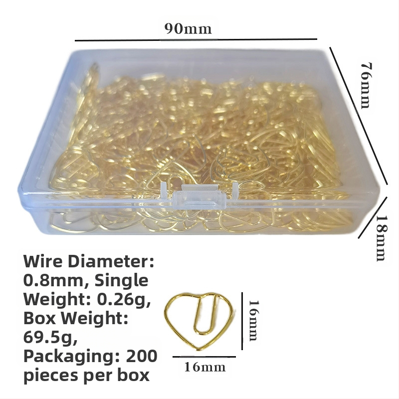 Mini širdies formos popieriaus klipsas – metalinis biuro aksesuaras, dėžutėje pakuotė (Prekės ženklas: Exhibition Giant; Medžiaga: Metalas; Pakuotė: Dėžutė; Modelis: Mini Love Paper Clip)
