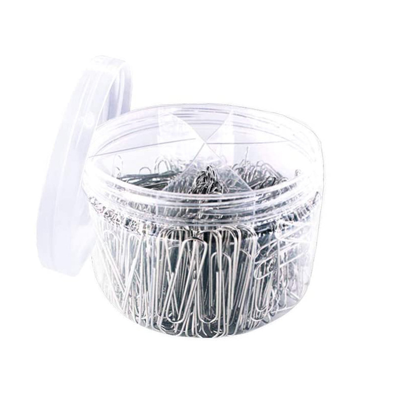 Yokaijia Metalo biuro klipų rinkinys plastikiniame dėkle, įvairių dydžių