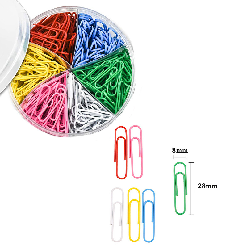 Yokaijia Metalo biuro klipų rinkinys plastikiniame dėkle, įvairių dydžių